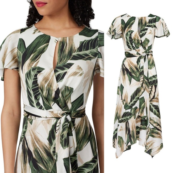 Great Jones Palm Printed Tie Back Dress - Size 2 - Picture 2 of 6